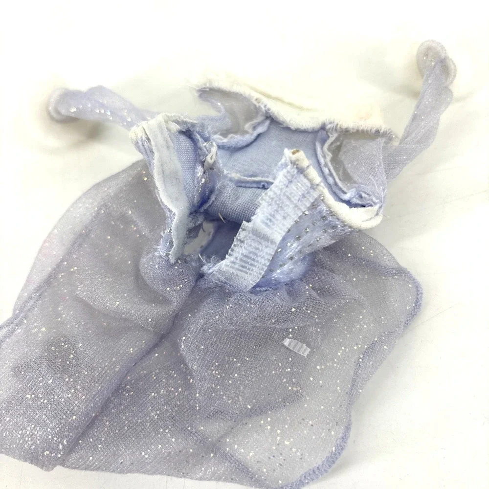 Barbie Doll Ice Skating Dress Shimmery Purple White Fleece Cuffs‎ And Neckline